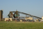 Woodchip truck loader at lumber plant